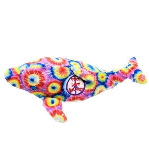 Peace Love Dolphin Rainbow Tie Dye Peace Sign 18" Long Stuffed Plush Fiesta